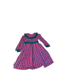 Vtg Girls Sz 4 Jayne Copeland Scottish Plaid Dress Velvet Accents Lined USA Made
